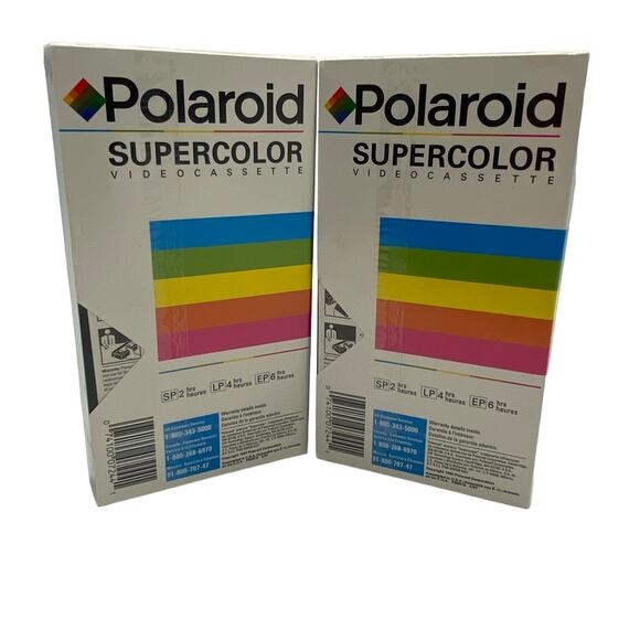 Polaroid Supercolor Video Cassette 6 Hour 246m T-120 Set of Two New Sealed - Picture 1 of 2